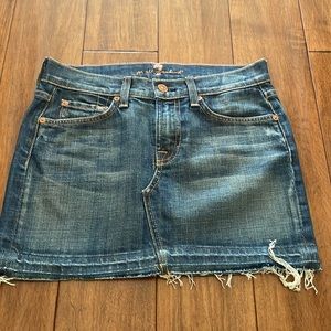 7 for all mankind mini denim skirt, women’s size 25